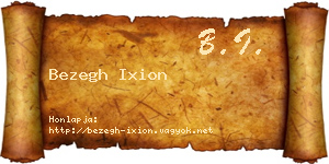 Bezegh Ixion névjegykártya